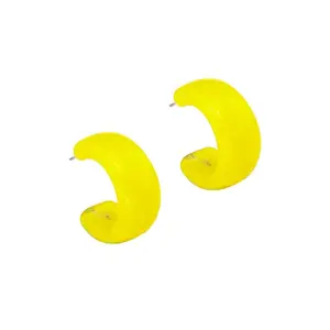 Priyaasi Western Yellow Half Hoop Earring