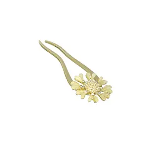 Priyaasi Floral Pearl Gold-ColorBun Accessory