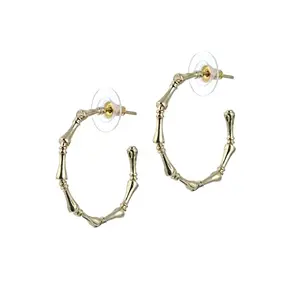 Priyaasi Minimal Golden ColorHalf Hoops Earrings for Womens Girls - Trendy Modern Earrings Gold