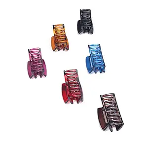Priyaasi Multi-Color Plastic Set of 6 Claw Clip Hair Accessories for Women