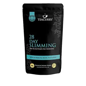 TEACURRY 28 Day Slimming Tea for with Free Diet Chart - 100 Gms Loose Tea | Slimming Tea Helps lose tummy prevent ageing | Green Tea