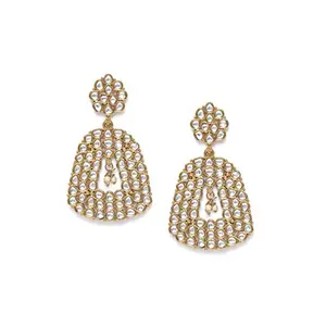 Priyaasi Gold-ColorJhumka Earrings With Kundan for Women (Gold)