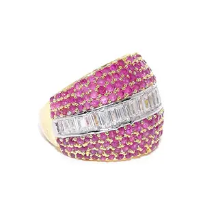Priyaasi Stylish Magenta& Gold Golden ColorRing for Women and Girls