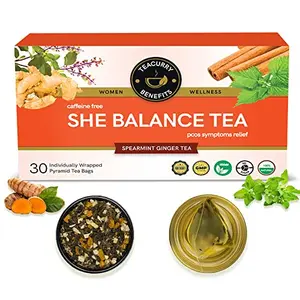 TEACURRY PCOS Tea (1 Month Pack 30 Tea Bags) - Helps with Hormone and - PCOS PCOD Tea - She Balance Tea