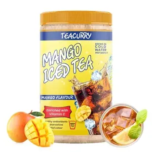 TEACURRY Mango Instant Iced Tea (160 Gram) - No Artificial Flavor No Chemic- Natural Refreshing Mango Ice Tea