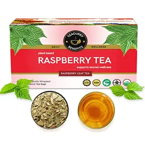 TEACURRY Raspberry Tea Bags - 30 Tea Bags 1 Month Pack - Helps With Women Health | Raspberry Leaf Tea