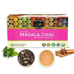 TEACURRY Masala Chai Tea Bags - 30 Teabags | Helps with Morning Sickness and Joint s | Masala Tea