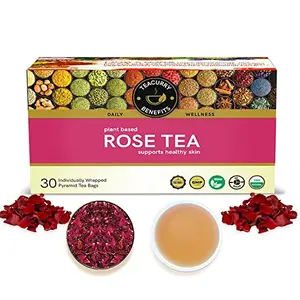 TEACURRY Rose Petal Tea - 30 Rose Tea Bags | Helps Lose s Increases Skin Glow | Rose Tea Pet| PetTea Bag 