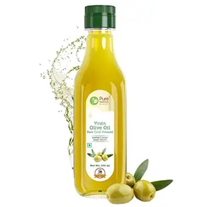 Pure Nutrition Raw Pressed Virgin Olive Oil Ideal for Dressing & Garnishing - 500ml Moisturizer for Skin & Hair