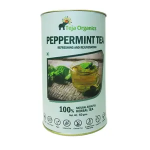 Teja Organics Peppermint Tea Delicious With Pleasant Aroma Smooth And Refreshing. Herbal Tea 50Gm