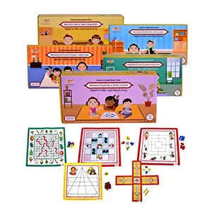 Desi Toys Indian Mythological Themed Board Games |Canvas Fabric Boards | Strategy Board Games | Play Mats | Family Games for Adults and | Ideal Gift (Pack of 5)