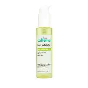 mCaffeine BHA-2% Salicylic Acid Body Exfoliator with Green Tea for Dark Spots & Acne | s Pigmentation & Blemishes | Exfoliates & Maintains Hydration | For All Skin Types - 110ml