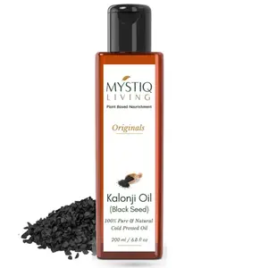 Mystiq Living Pressed Kalonji Oil | Black Seed Oil - Nigella Sativa | For Hair Growth Control Hair Fall | 100% Pure and Natural -200 ML