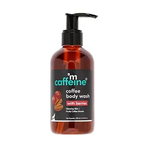 mCaffeine Coffee Body Wash with | De-Tan & Deep Cleansing Shower Gel | Enriched with Vitamin C & in Energizing Fruity Berry Aroma | Suitable for All Skin Types | For Men & Women (200ml)