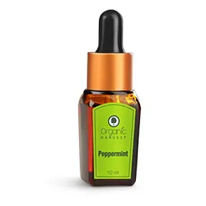 Organic Harvest Peppermint Essential Oil Controls Excess Oil s Redness & Itchiness Face Hair Care Pure & Undiluted Therapeutic Grade Oil Excellent for Aromatherapy100% Organic Paraben & Sulphate Free 10 ml