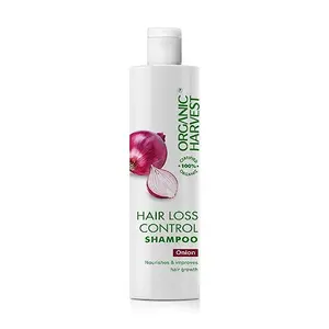 Organic Harvest Hair Control Shampoo: Onion | Suitable for All Type Hair | Anti Hairfall Shampoo For Men & Women | 100% American Certified Organic Sulphates & Parabens Free -250ml