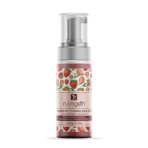 Ningen Strawberry Foaming Face Wash I Enriched with Cucumber Lemon Gooseberry I Dermatologically Tested I Removes Dirt Toxins Impurities I 100g White