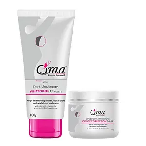 QRAA Underarm Whitening Cream Kit for Dark Underarm and Normal Skin Peppermint 350 g Pack of 2