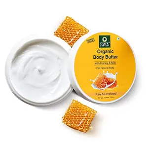 Organic Harvest Body Butter Cream for Women With Benefits of Shea Butter Aloe Vera Honey & Milk | Deep Moisturizing Cream for Dry Face & Body Skin | Sulphates & Parabens Free - 100 ML