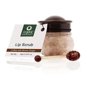 Organic Harvest Lip Scrub with Coffee Extracts For Lightening & Brightening Dull Lips Infused with Natural Products to Repair Dark and Damaged Lips Best for Men & Women 100% Organic -8 gms