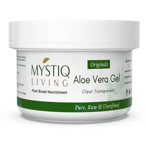 Mystiq Living Pure Aloe Vera Gel Raw (Clear & Transparent) for Skin Face Hair Acne Scars | 100% Pure Natural Gel - 220 GM