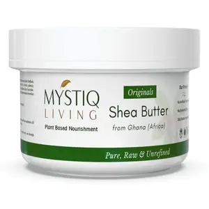 Mystiq Living African Shea Butter Organic Raw & Unrefined | Mositurizer Body lotion Face & Stretch Marks - 220 GM