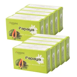 Nandini Herbal Papaya Herbal Whitening 75g. (Pack of 10)