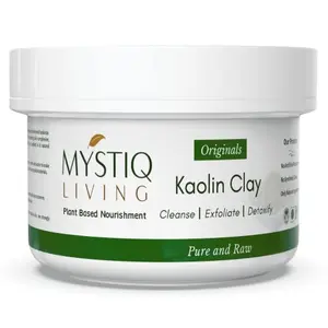 Mystiq Living Kaolin Clay Powder for Skin Whitening Face Pack Acne Blackhead and Glowing Skin - Chinni Mitti - 175 GM