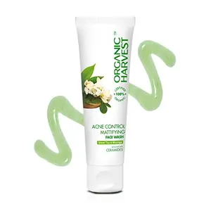 Organic Harvest Acne Control: Mattifying Face Wash: Green Tea & Moringa -100gm