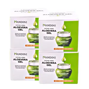Nandini Herbal Aloe vera gel for Multipurpose Use (Face Hair Body) - 100 ml (Pack of 4)