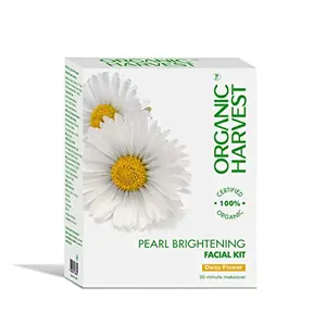 Organic Harvest Pearl Brightening Facial Kit: Daisy Flower | For Glowing Skin |  Facial Kit for Men & Women | Sulphate & Parabens Free | 100% American Certified Organic â 40gm