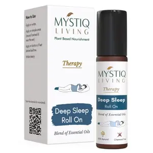Mystiq Living Deep Sleep Roll On for & Insomnia | Blend Of 100% Natural and Pure Essential Oils | Non Habit Forming - 10 ML