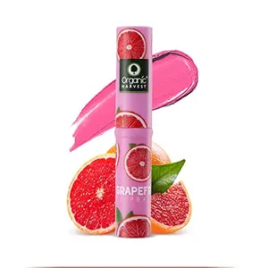 Organic Harvest Grapefruit Flavour Lip Balm Enriched With Vitamin E & Benefits of Mango Butter Lip Care for Dry & Chapped Lips 100% Organic Paraben & Sulphate Free For Girls & Women - 3 gm