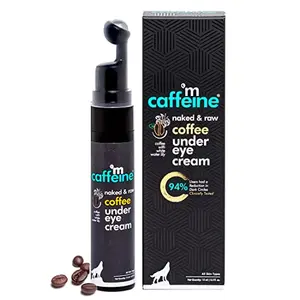 mCaffeine Coffee Under Eye Cream Gel for Dark Circles Puffiness & Fine Lines | 94% Users Saw d Dark Circles | With Cooling Massage Roller
