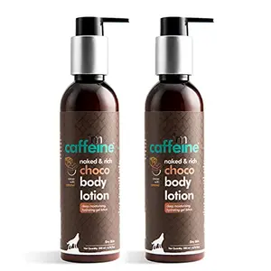 mCaffeine Naked & Rich Choco Body Lotion (Pack Of 2)| Deep Moisturization | Cocoa Caramel | Dry Skin | Paraben & Mineral Oil Free | 400 ml