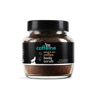 mCaffeine Exfoliating Coffee Body Scrub for Tan Removal & Soft-Smooth Skin | For Women & Men | De-Tan Bathing Scrub with Coconut Oil Removes Dirt & Dead Skin from Neck Knees Elbows & Arms - 100gm