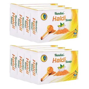 Nandini Herbal Haldi goodness of Turmeric & Coconut Oil For Man & Women 75g (Pack of 8)