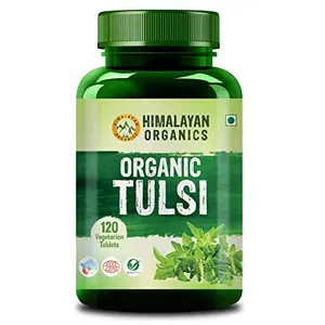HIMALAYAN Organics Organic Tulsi Tabs. | Holy Basil | Provides in & | Natural (120 Tabs.)