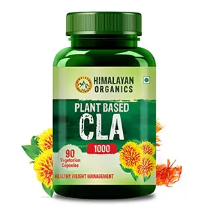 HIMALAYAN Organics Plant Based CLA 1000 Safflower Oil Extract Fat Burner Supplement | Management Lean Muscle Mass | Good For Men And Women -90 Veg Caps.