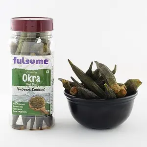 FULSOME - Crunchy Okra (Peri Peri) - Crispy Tasty & Healthy Vacuum Fried Bhindi | Rich in Vitamin K & Iron | with natural Colour Taste & Aroma | 50g Pack