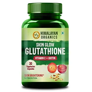 HIMALAYAN Organics Skin Glow Glutathione with Vitamin C & Biotin | For Healthy Glowing & Brightening Skin - 30 Caps.