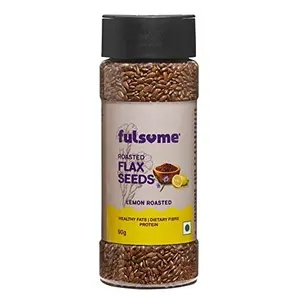 FULSOME - Roasted Flax Seeds (90G - Sprinkler Jar - 2 Units) - Lemon Roasted Tasty and Healthy Flax Seeds