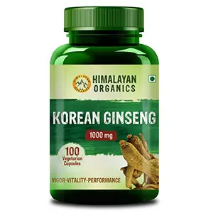 HIMALAYAN Organic Korean Red Ginseng 1000mg For Men | Supports Function Energy & Focus (100 Caps.)