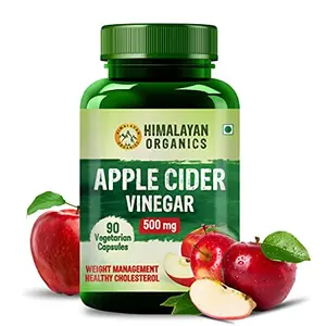 HIMALAYAN Organics Apple Cider Vinegar 500mg Supplement for Management Energy | Improves Levels & Supports Health -90 Veg Caps.