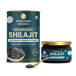 HIMALAYAN Organics 100% Pure Shilajit/Shilajeet Resin Form to Performance Power Stamina Endurance Strength and Overall Wellbeing I Original & Premium Quality - 20g