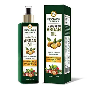 HIMALAYAN Organics Moroccan Argan Oil With Vitamin E For Hair Growth | No Parabens & Mineral Oil | Improve Daily Hair Health | Soft Silky Perfection Hair - 200ml