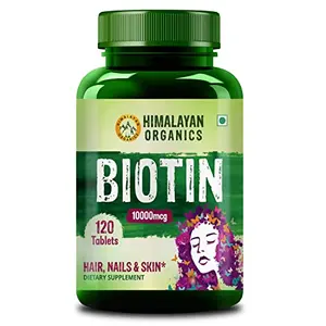 HIMALAYAN Organics Biotin 10000mcg for Hair Growth Tabs. - 120