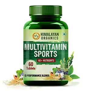 HIMALAYAN Organics Multivitamin Sports With 60+ Nutrients | Vitamin B1B2B3B5B6B12AECDKBiotinCalciumZinc | Good For  Eye Muscle & Joint Care - 60 Veg Tabs.