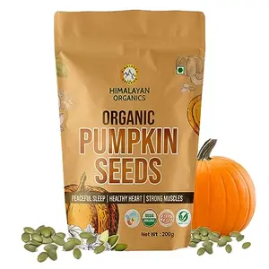 HIMALAYAN Organics Certified Organic Pumpkin Seeds - Rich in Fiber & Miner- Helps in Peaceful Sleep & Healthy Muscles