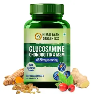 HIMALAYAN Organics Glucosamine Chondroitin MSM with Boswellia | Cartilage & Joint Support Supplement | Glucosamine for Joint and Stiffness - 120 Vegetarian Tab.